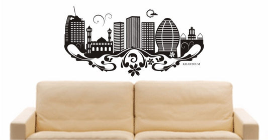 WANDTATTOO e670 Skyline Stadt - Khartum (Sudan) Design 3