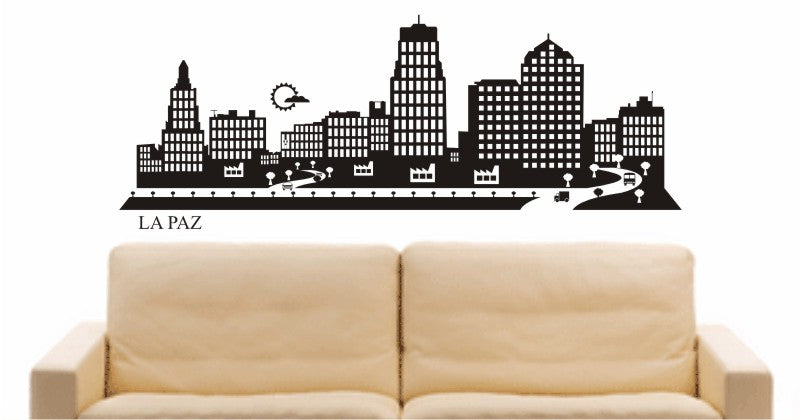 WANDTATTOO e673 Skyline Stadt - la paz (Boliviens) Design 2