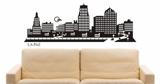WANDTATTOO e673 Skyline Stadt - la paz (Boliviens) Design 2