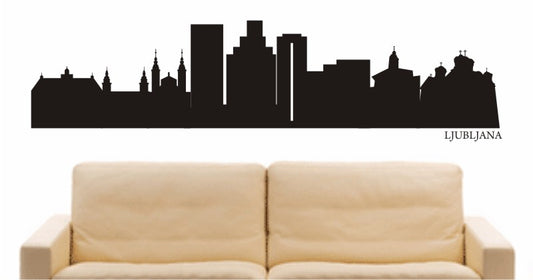 WANDTATTOO e674 Skyline Stadt - Ljubljana (Slowenien) Design 1