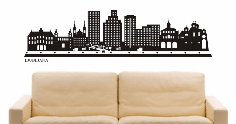 WANDTATTOO e674 Skyline Stadt - Ljubljana (Slowenien) Design 2