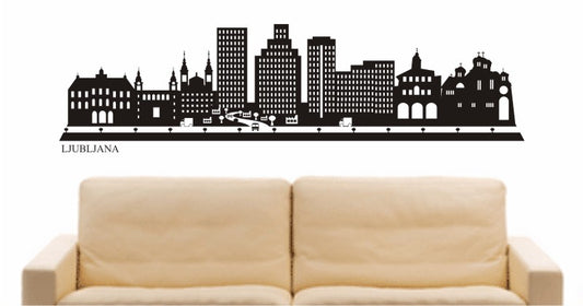 WANDTATTOO e674 Skyline Stadt - Ljubljana (Slowenien) Design 2