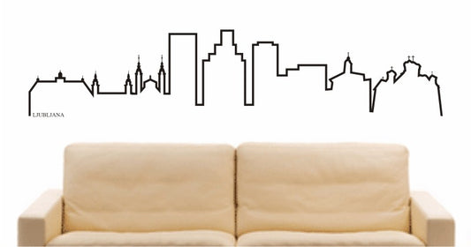 WANDTATTOO e674 Skyline Stadt - Ljubljana (Slowenien) Design 4