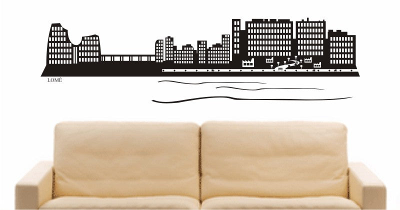 WANDTATTOO e675 Skyline Stadt - Lomé (Togo) Design 2