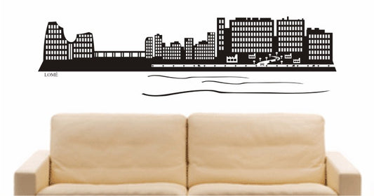 WANDTATTOO e675 Skyline Stadt - Lomé (Togo) Design 2