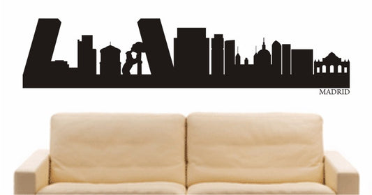 WANDTATTOO e677 Skyline Stadt - Madrid (Spain) Design 1