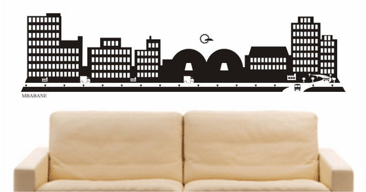 WANDTATTOO e679 Skyline Stadt - Mbabane (Swasiland) Design 2