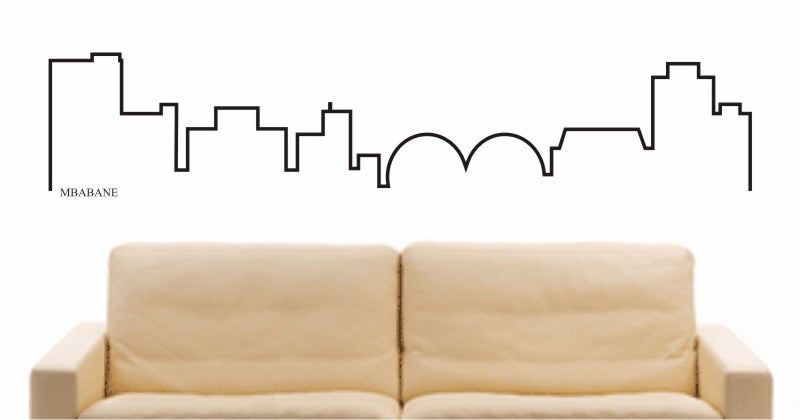 WANDTATTOO e679 Skyline Stadt - Mbabane (Swasiland) Design 4