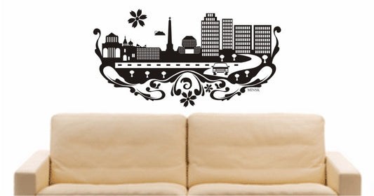 WANDTATTOO e680 Skyline Stadt - Minsk (Weißrussland) Design 3