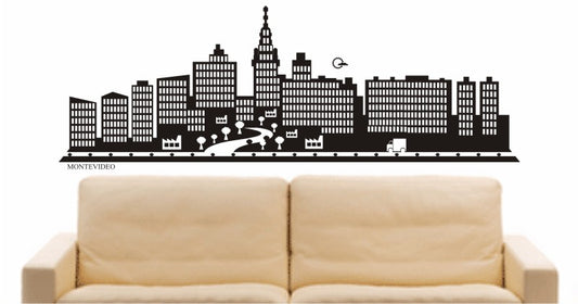 WANDTATTOO e682 Skyline Stadt - Montevideo (Uruguay) Design 2