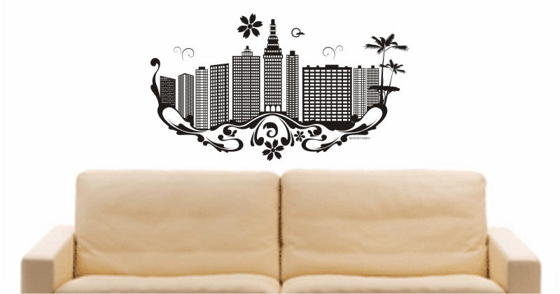 WANDTATTOO e682 Skyline Stadt - Montevideo (Uruguay) Design 3