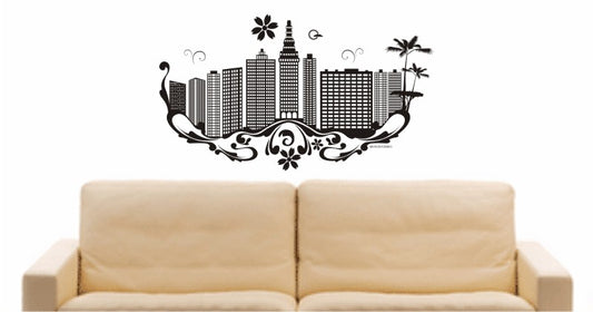 WANDTATTOO e682 Skyline Stadt - Montevideo (Uruguay) Design 3