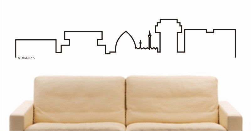 WANDTATTOO e683 Skyline Stadt - N'Djamena (Republik Tschad ) Design 4