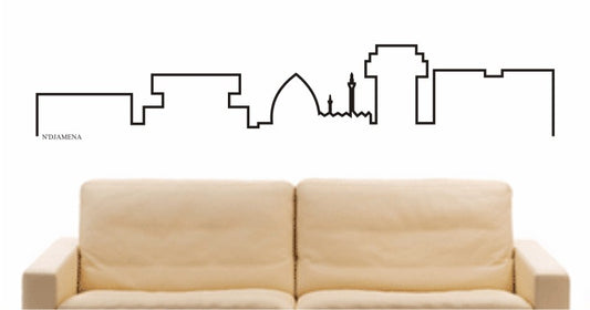 WANDTATTOO e683 Skyline Stadt - N'Djamena (Republik Tschad ) Design 4