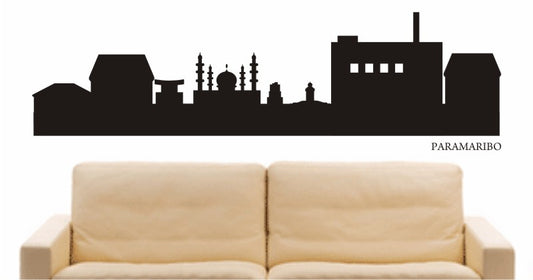 WANDTATTOO e685 Skyline Stadt - Paramaribo (Suriname) Design 1