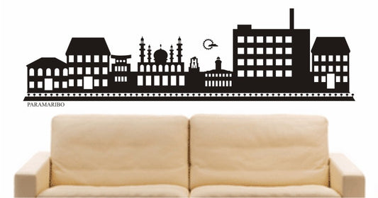 WANDTATTOO e685 Skyline Stadt - Paramaribo (Suriname) Design 2