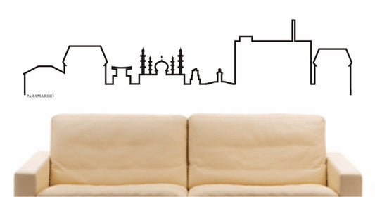 WANDTATTOO e685 Skyline Stadt - Paramaribo (Suriname) Design 4