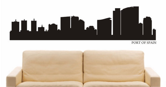 WANDTATTOO e686 Skyline Stadt - Port of Spain (Trinidad und Tobago) Design 1