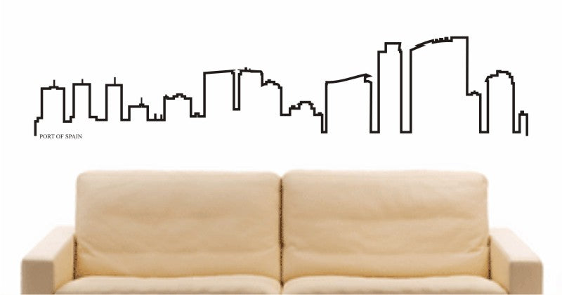 WANDTATTOO e686 Skyline Stadt - Port of Spain (Trinidad und Tobago) Design 4