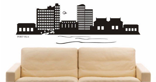 WANDTATTOO e687 Skyline Stadt - Port Vila (Pazifikstaates Vanuatu) Design 2