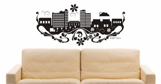 WANDTATTOO e687 Skyline Stadt - Port Vila (Pazifikstaates Vanuatu) Design 3