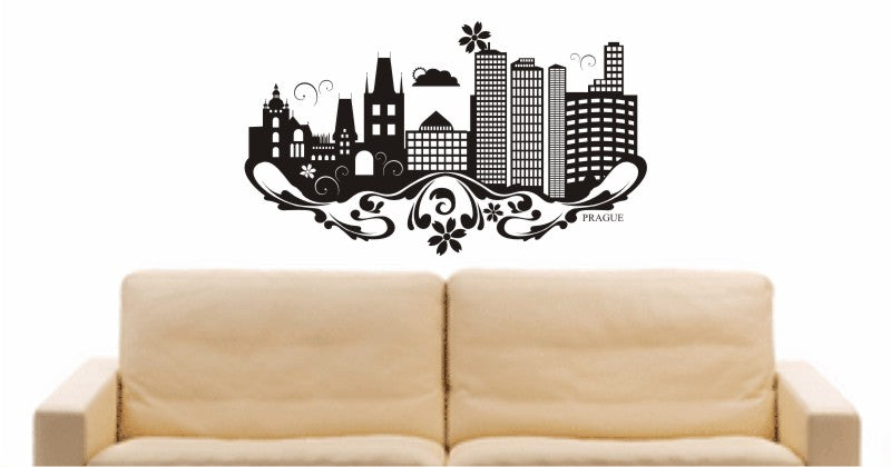 WANDTATTOO e688 Skyline Stadt - Prague (Tschechische Republik) Design 3