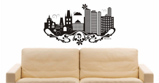 WANDTATTOO e688 Skyline Stadt - Prague (Tschechische Republik) Design 3