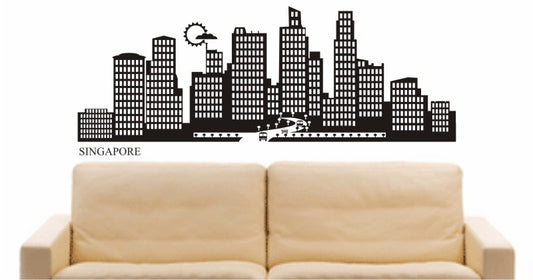 WANDTATTOO e690 Skyline Stadt - Singapore (Singapur³) Design 2