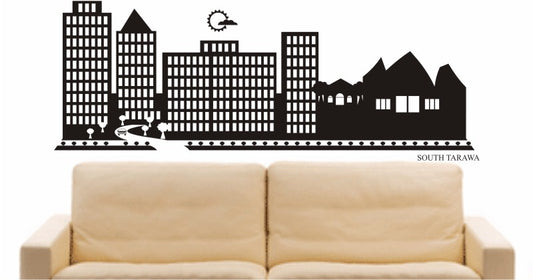 WANDTATTOO e691 Skyline Stadt - South Tarawa (Republik Kiribati) Design 2