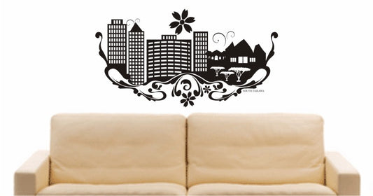 WANDTATTOO e691 Skyline Stadt - South Tarawa (Republik Kiribati) Design 3