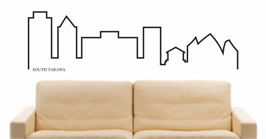 WANDTATTOO e691 Skyline Stadt - South Tarawa (Republik Kiribati) Design 4