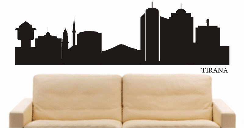 WANDTATTOO e694 Skyline Stadt - Tirana (Albanien) Design 1