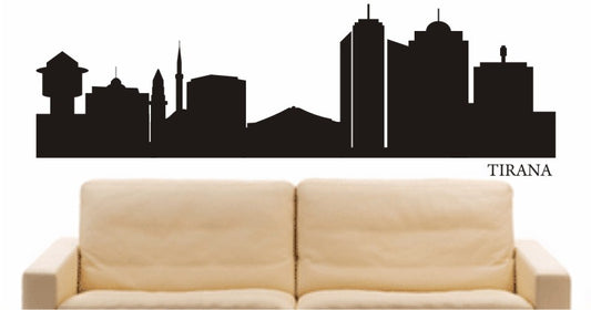 WANDTATTOO e694 Skyline Stadt - Tirana (Albanien) Design 1