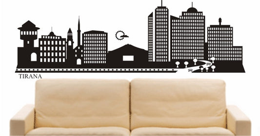 WANDTATTOO e694 Skyline Stadt - Tirana (Albanien) Design 2