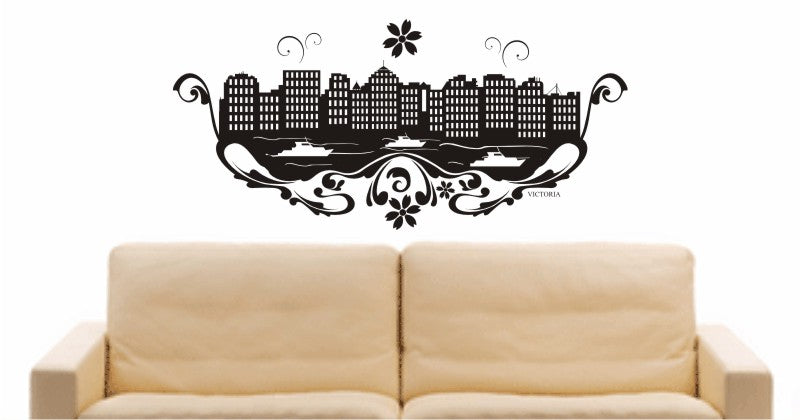 WANDTATTOO e701 Skyline Stadt - Victoria (Vereinigte Staaten) Design 3
