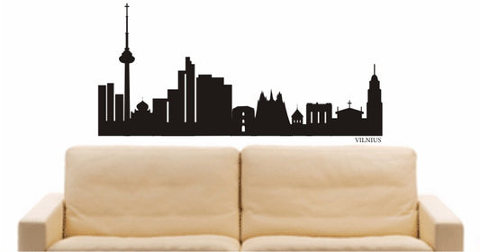 WANDTATTOO e703 Skyline Stadt - Vilnius (Litauen) Design 1