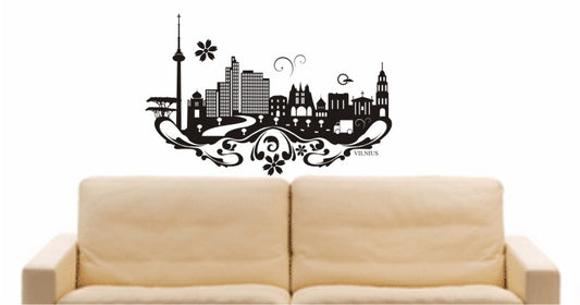 WANDTATTOO e703 Skyline Stadt - Vilnius (Litauen) Design 3