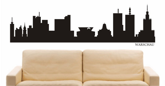 WANDTATTOO e704 Skyline Stadt - warschau ( Polen) Design 1