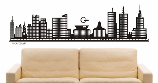 WANDTATTOO e704 Skyline Stadt - warschau ( Polen) Design 2