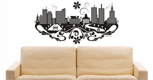 WANDTATTOO e704 Skyline Stadt - warschau ( Polen) Design 3