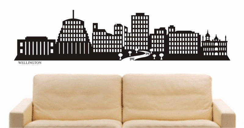 WANDTATTOO e706 Skyline Stadt - Wellington (Neuseeland) Design 2