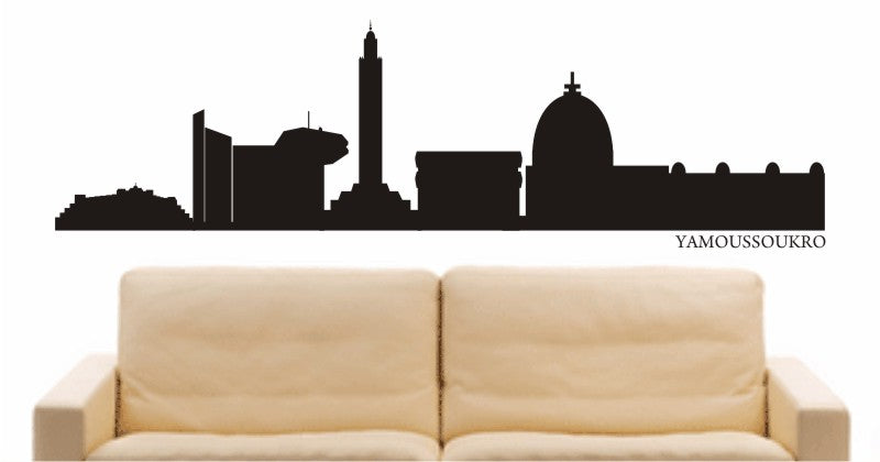 WANDTATTOO e709 Skyline Stadt - Yamoussoukro ( Elfenbeinküste) Design 1