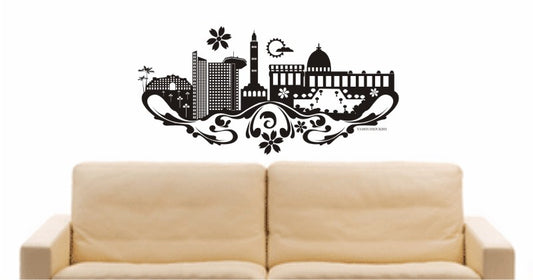 WANDTATTOO e709 Skyline Stadt - Yamoussoukro ( Elfenbeinküste) Design 3