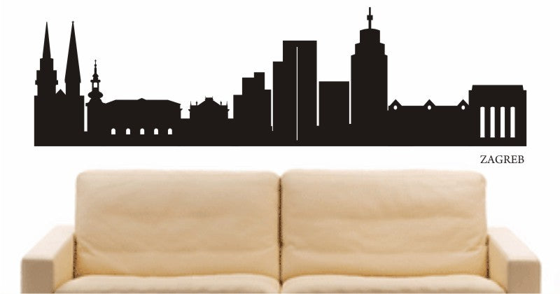 WANDTATTOO e711 Skyline Stadt - Zagreb (Kroatien) Design 1