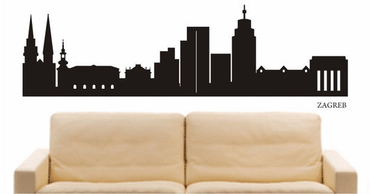 WANDTATTOO e711 Skyline Stadt - Zagreb (Kroatien) Design 1