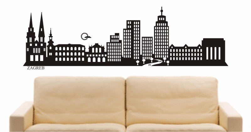 WANDTATTOO e711 Skyline Stadt - Zagreb (Kroatien) Design 2