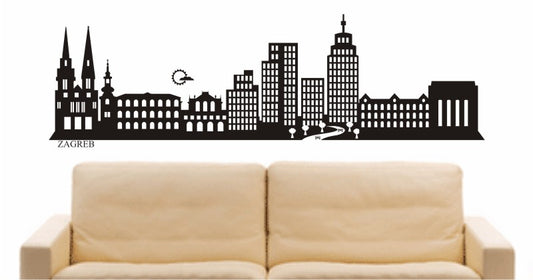 WANDTATTOO e711 Skyline Stadt - Zagreb (Kroatien) Design 2