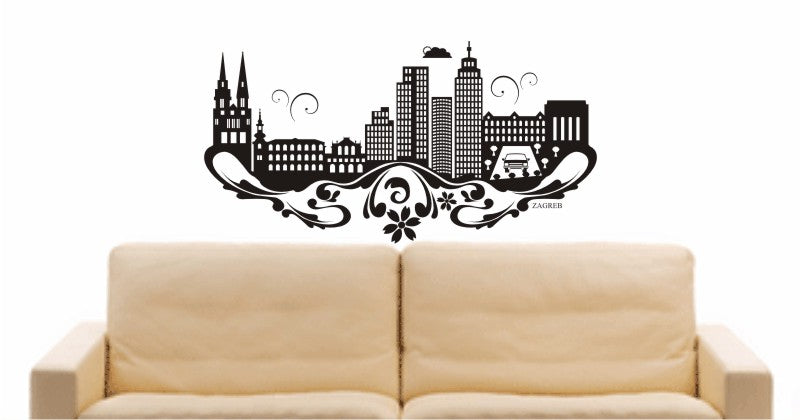 WANDTATTOO e711 Skyline Stadt - Zagreb (Kroatien) Design 3