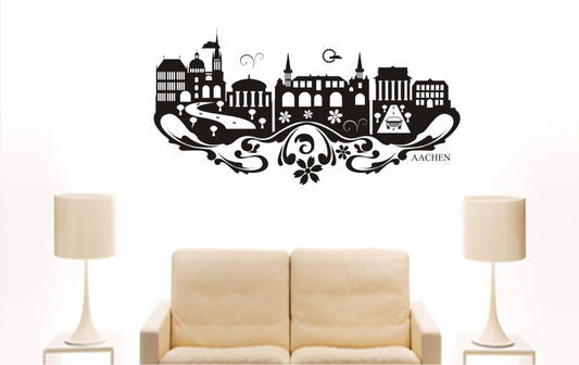 WANDTATTOO e712 Skyline Stadt - Aachen (Deutschland) Design 3