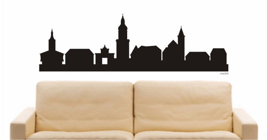 WANDTATTOO e713 Skyline Stadt - Aalen (Deutschland) Design 1